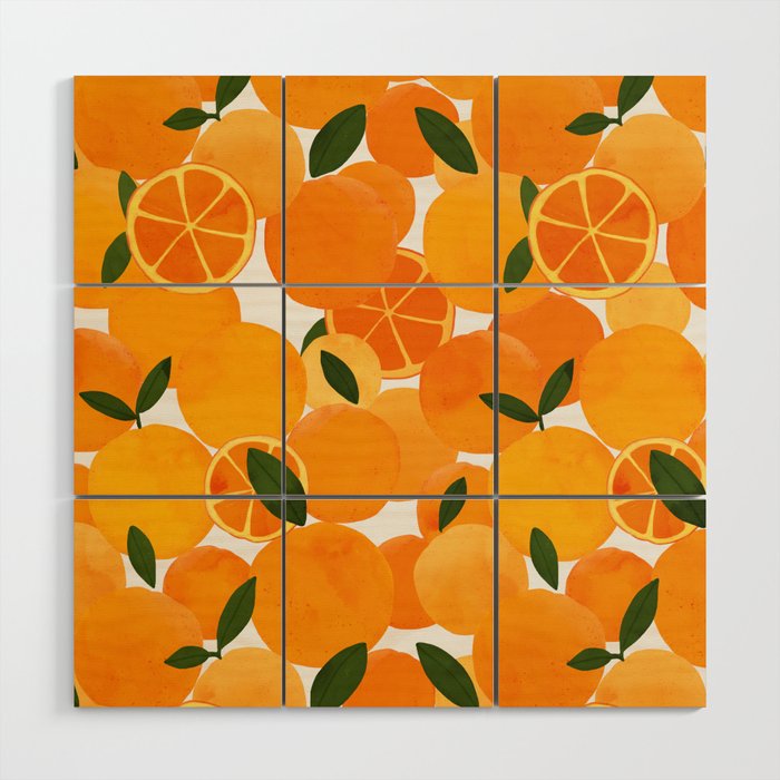 mediterranean oranges still life  Wood Wall Art