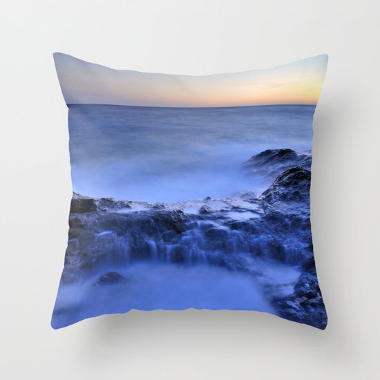 Blue seaside Throw Pillow