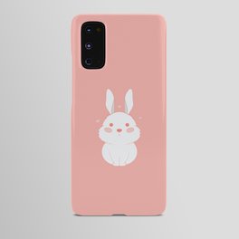 cute bunny with pink background Android Case