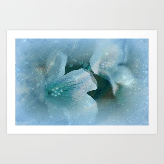 HEAVENLY BLUE FLOWERS Art Print