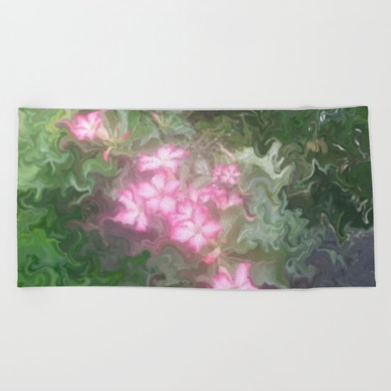 Pretty Love Flowers Beach Towel