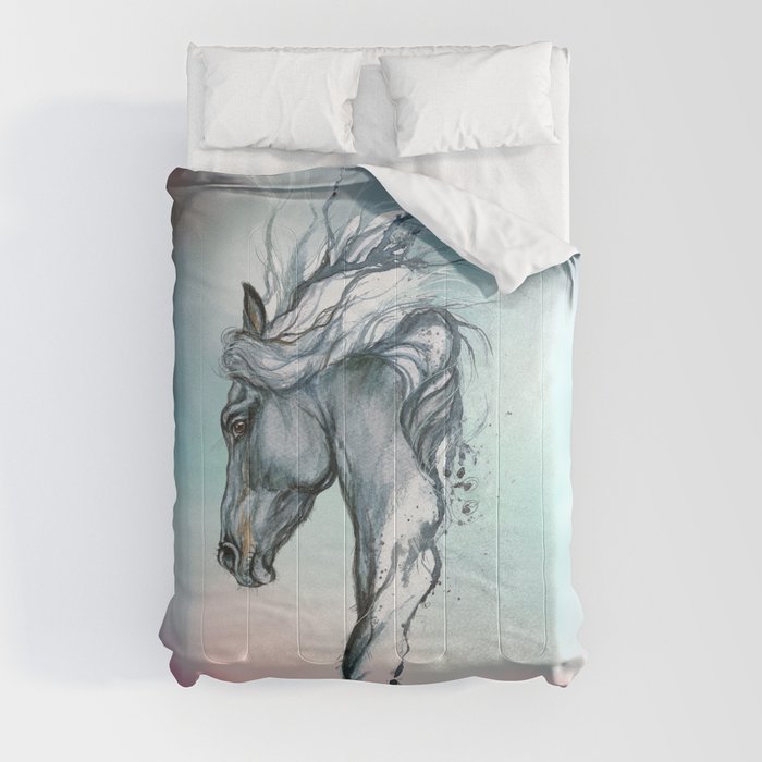 Aqua horse Comforter