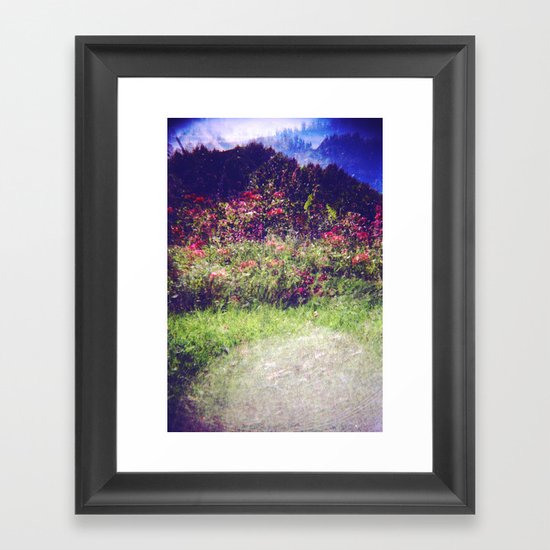 Flowers Plastic Camera Double Exposure Framed Art Print