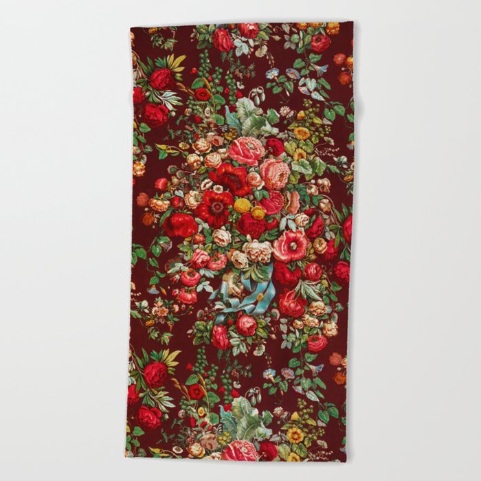Chintz Pattern- 19th Century Floral Textile Pattern Beach Towel