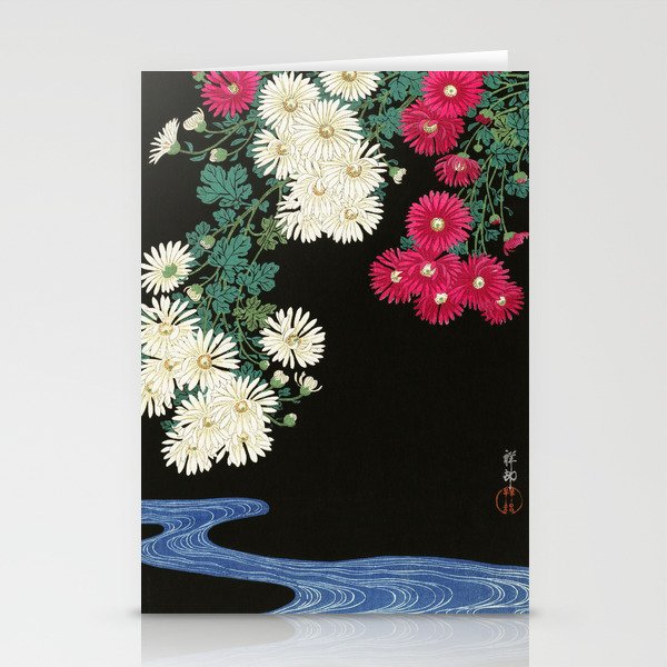 Chrysanthemums Ohara Koson Woodblock Art  Stationery Cards