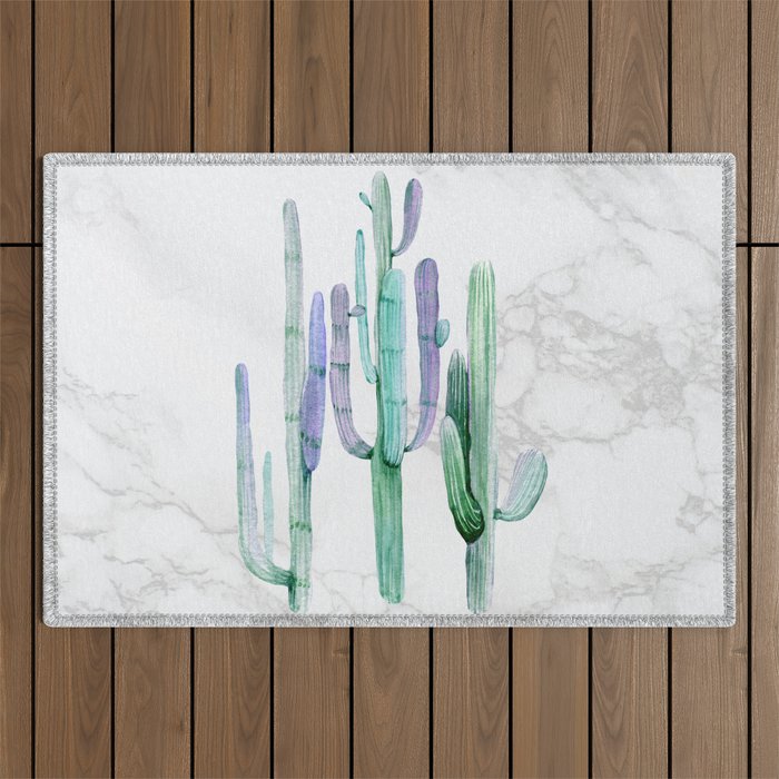 Cactus Trio Marble Sage by Nature Magick Outdoor Rug