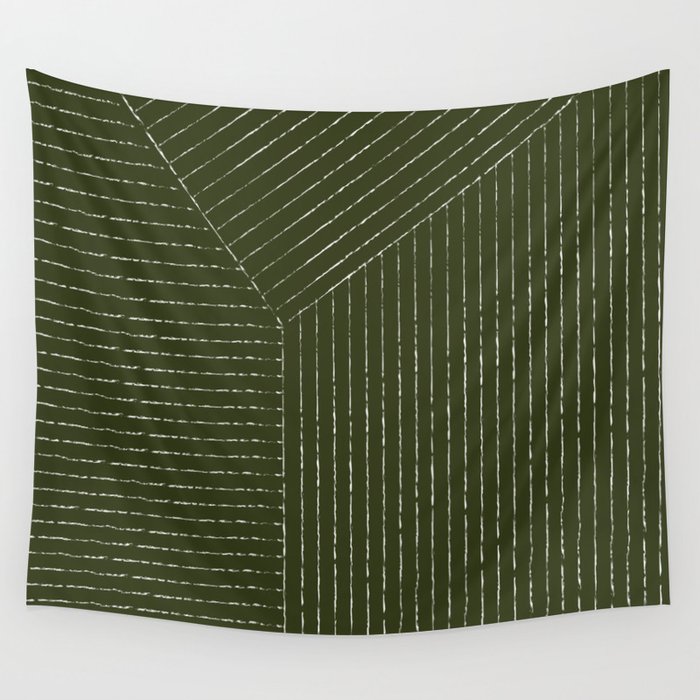 Lines (Olive Green) Wall Tapestry