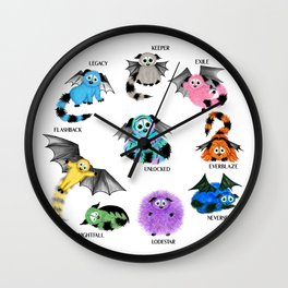 Nine Iggys (so far) Wall Clock | Digital, Painting, Watercolor 
