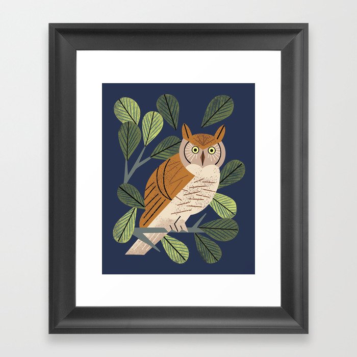 Perching Owl Framed Art Print