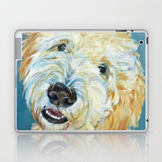 Stanley the Goldendoodle Dog Portrait Laptop & iPad Skin