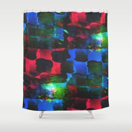 Brush pattern textured style palette picture red, green, blue frame watercolor seamless background Shower Curtain
