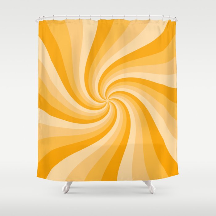 Honey Spiraling Shower Curtain