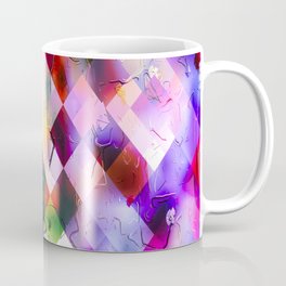 geometric pixel square pattern abstract background in purple orange red Mug