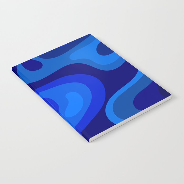 Blue Abstract Art Colorful Blue Shades Design Notebook