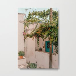 Greek Street Still Live | Colorful Travel Photography in the Cycladic Island of Naxos | Sunny & Summer Vibe Metal Print