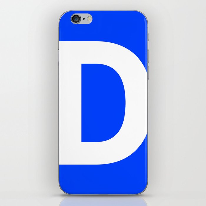 Letter D (White & Blue) iPhone Skin