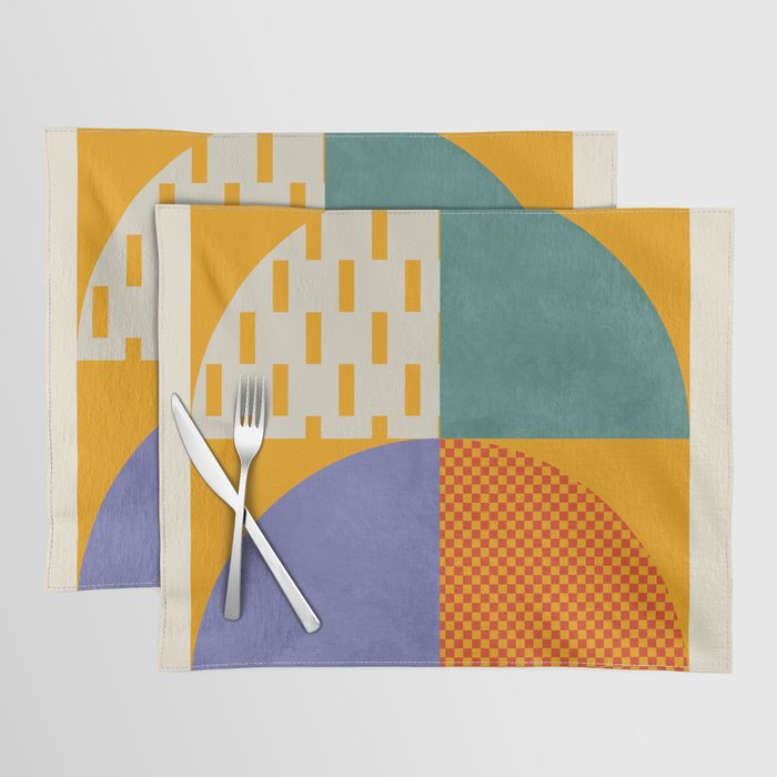 mid century modern shapes 8 22 Placemat by Ana Rut Bre Fine Art Society6