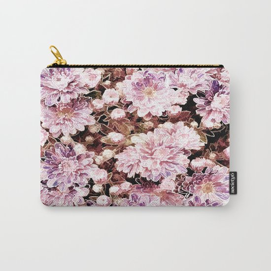 Rose And Gold Floral Carry-All Pouch