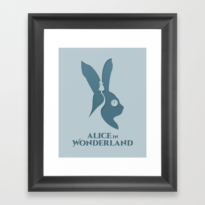 Alice in Wonderland Minimalistic Framed Art Print