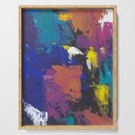 Abstract Colorful Painting Serving Tray