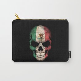 Dark Skull with Flag of Mexico Carry-All Pouch