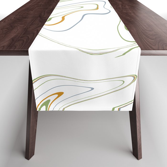 Natural trendy colors marble design Table Runner