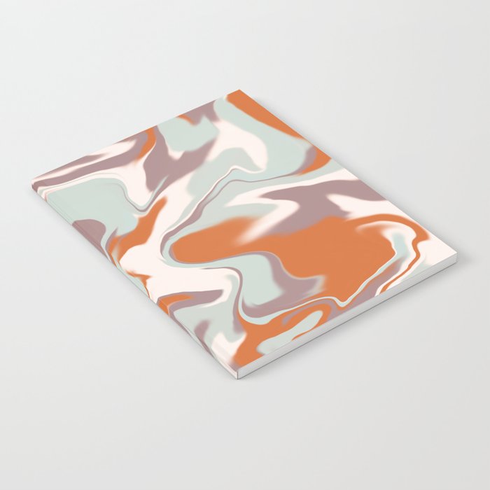 Ocean sea waves - orange teal grey Notebook