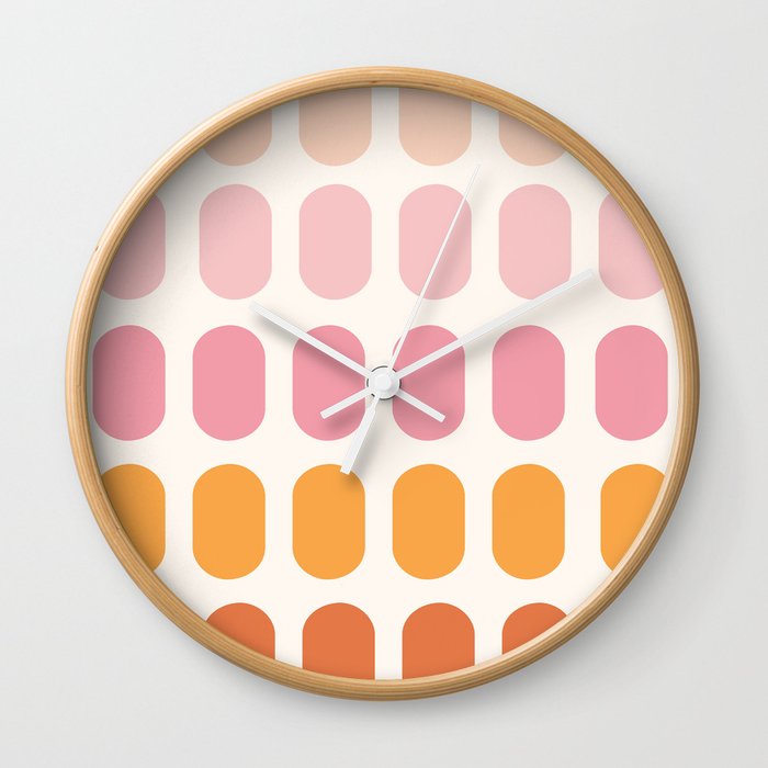 Pink and Coral Summer Spots Wall Clock