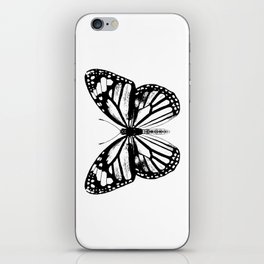 Monarch Butterfly | Vintage Butterfly | Black and White | iPhone Skin