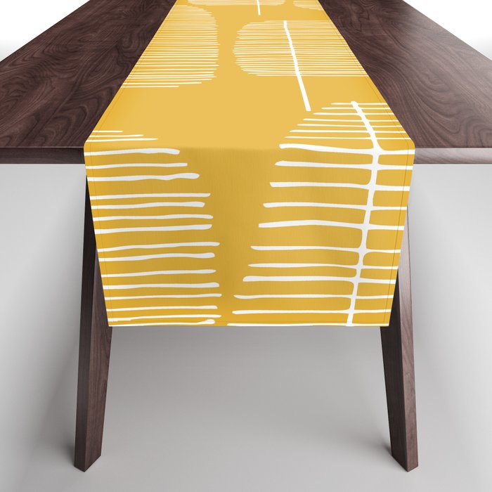 Mid Century Modern Forest Yellow Table Runner