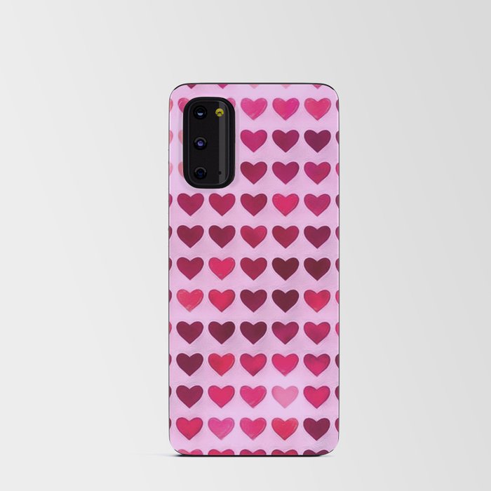 Rainbow Hearts Pink Red Cranberry Android Card Case