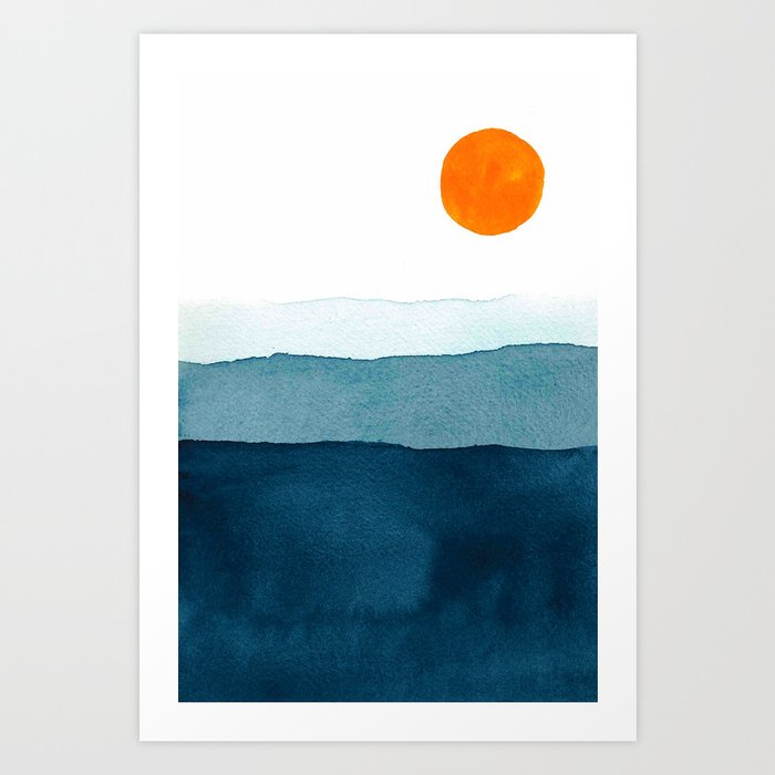 Orange Sun Art Print