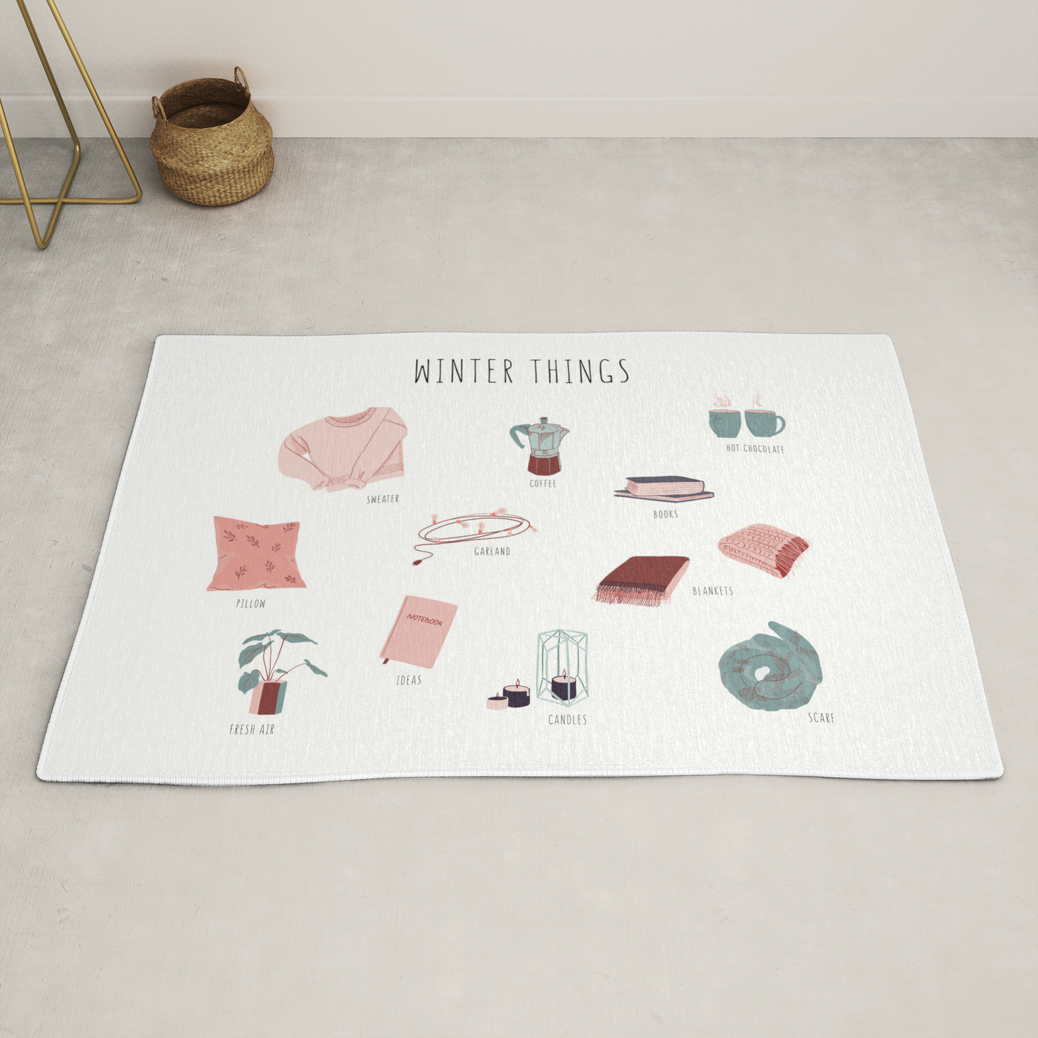 Cozy Winter Things Rug By Milatoo Society6