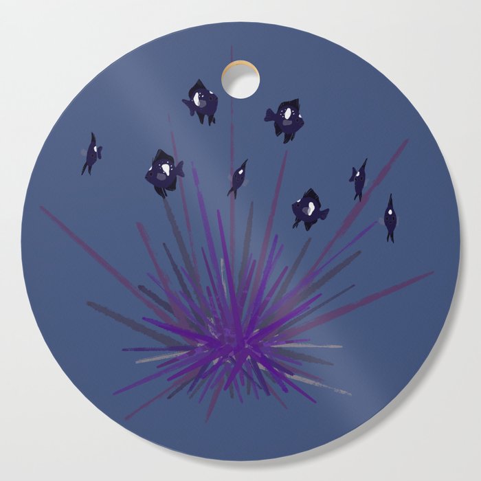 Domino damsels in an urchin blue Cutting Board