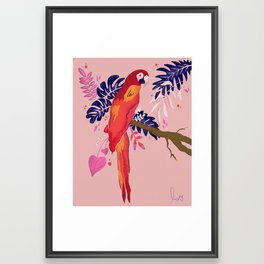 Funky Parrot Framed Art Print