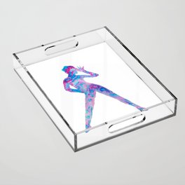 Jazz dance art print watercolor Acrylic Tray