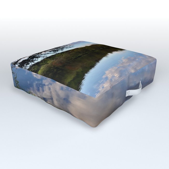 Clouds on the Lake and Sky Outdoor Floor Cushion