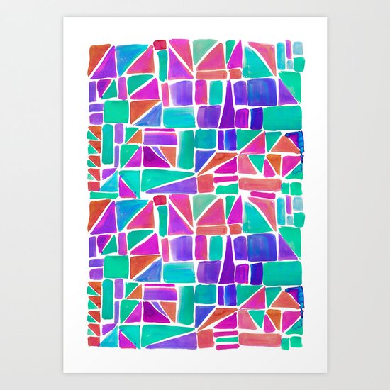 Watercolour Shapes Art Print