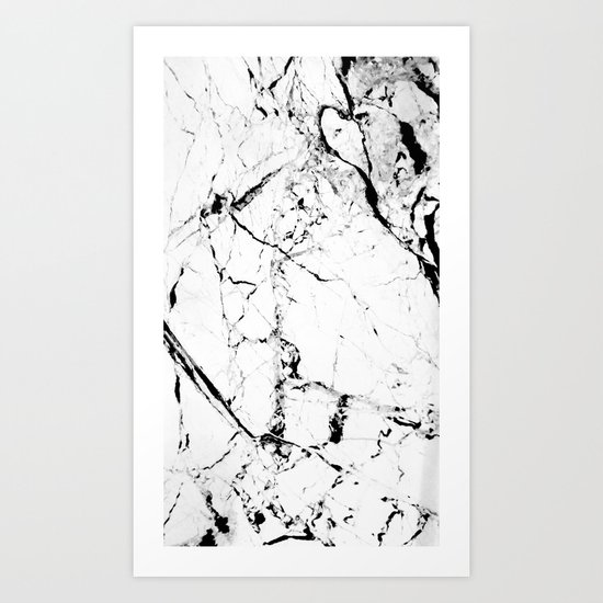 Marble Texture Print (Blanc) Art Print