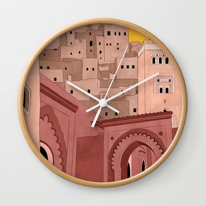 Marrakesh Illustration Wall Clock