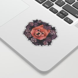 Flower Pomeranian Sticker
