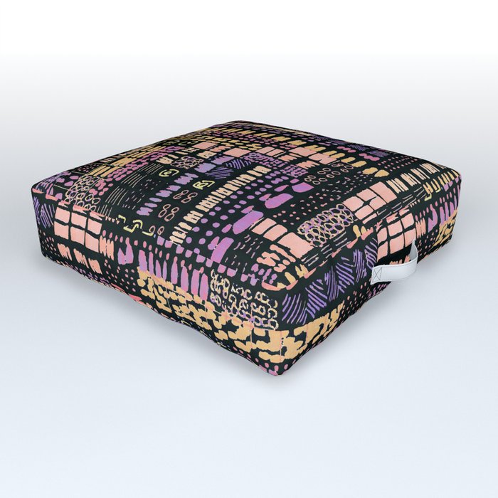 pink and orange ink marks hand-drawn collection Outdoor Floor Cushion