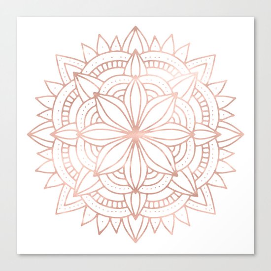Mandala Rose Gold Pink Shine Canvas Print