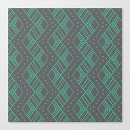 ZigZag - Mint & Gray Canvas Print