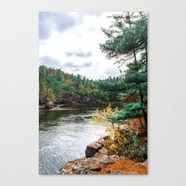 Fall Colors by the River Canvas Print