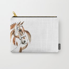 Bay Watercolour Horse Carry-All Pouch