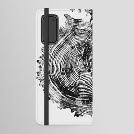 Old Oak - Tree ring ink woodblock print Android Wallet Case