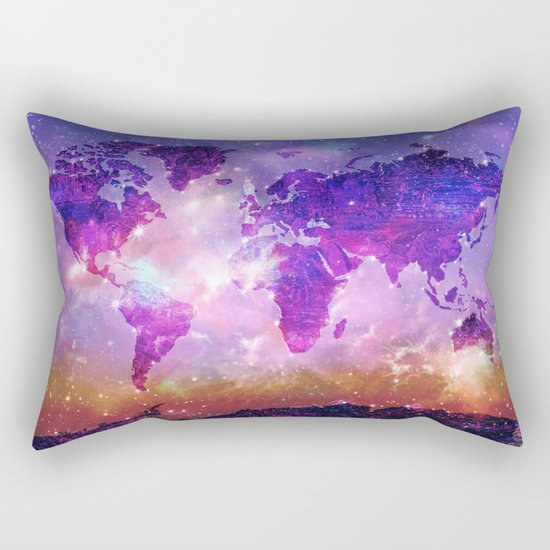 world map galaxy sky Rectangular Pillow