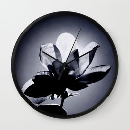 Magnolia Wall Clock | Photo, Nature, Black and White 
