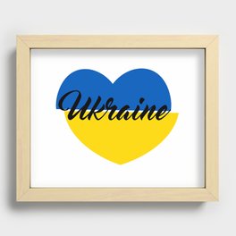 Ukraine Heart Recessed Framed Print